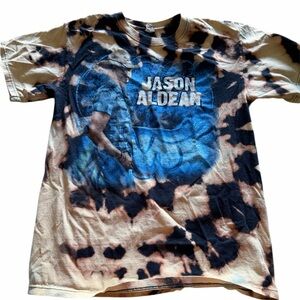Anvil Blue and Black Tie-Dye Jason Aldean Graphic Tee